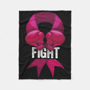 Pink Boxing Glove Fighter Awareness Breast Cancer Fleece Blanket