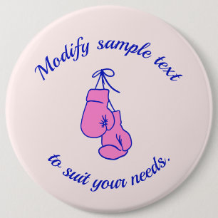 Pink Boxing Gloves 6 Cm Round Badge