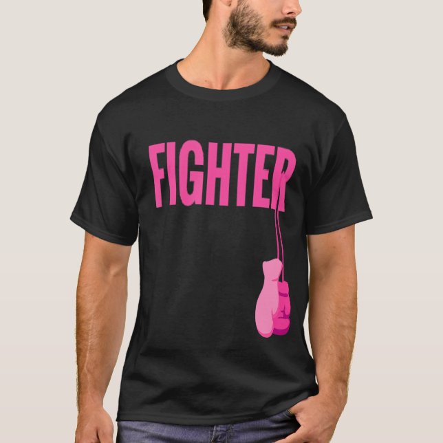 Pink Boxing Gloves Breast Cancer Awareness T-Shirt (Front)