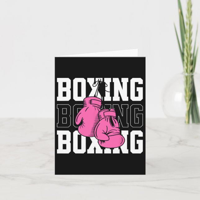 Pink Boxing Gloves  Card (Front)
