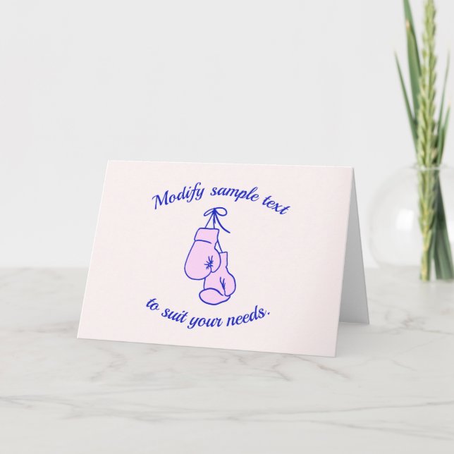 Pink Boxing Gloves  Card (Front)