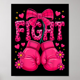 Pink Boxing Gloves Fight Breast Cancer Awareness A Poster