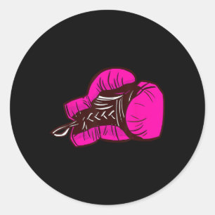 Pink Boxing Gloves I Boxing Girl Classic Round Sticker
