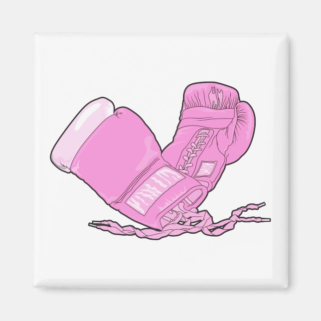 pink boxing gloves vector magnet (Front)