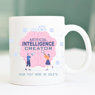 Pink brain illustration Artificial Intelligence Coffee Mug