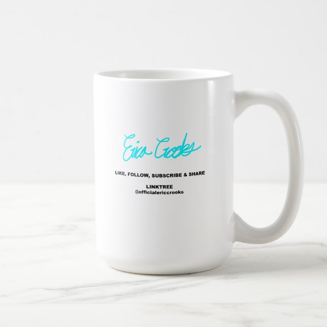 Pink brainwashed puppet pointing coffee mug (Right)