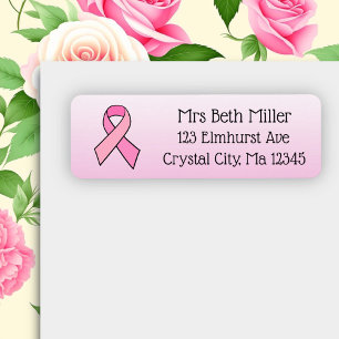 Pink Breast Cancer Awareness Return Mailing Label
