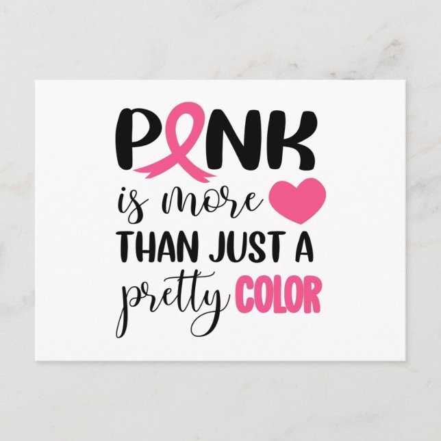 Pink breast Cancer Awareness Ribbon Postcard (Front)