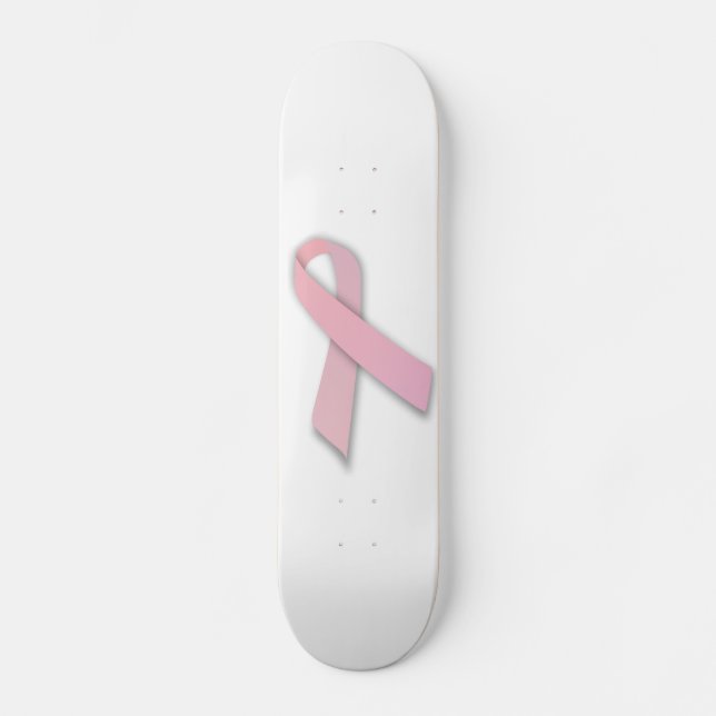 Pink Breast Cancer Awareness Ribbon Skateboard (Front)