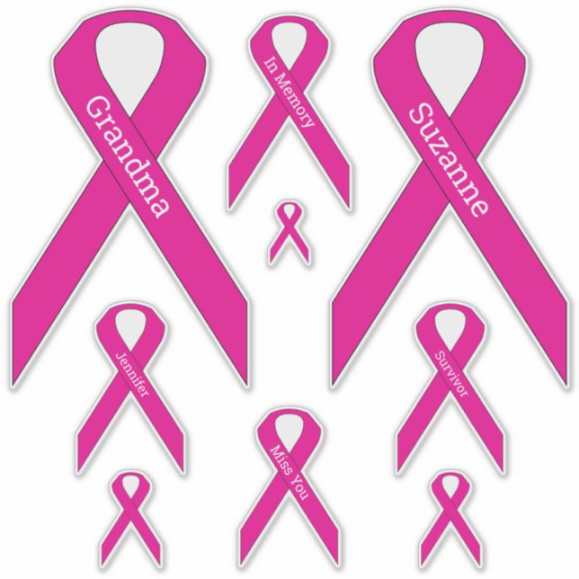 [Pink] Breast Cancer Awareness Ribbon Vinyl Decal (Front)
