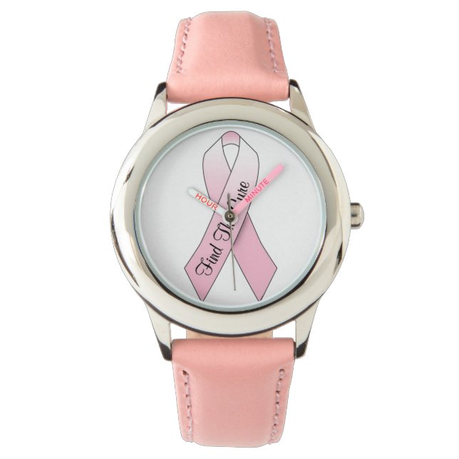 Pink Breast Cancer Awareness Ribbon Watch (Front)