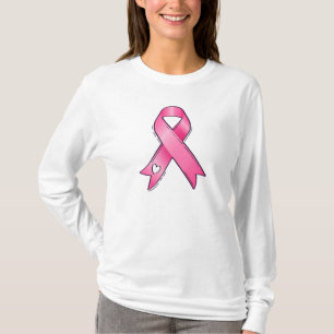 Pink Breast Cancer Awareness Ribbon Womens T-Shirt