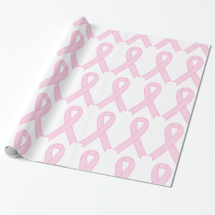Pink Breast Cancer Awareness Ribbon Wrapping Paper