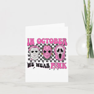 Pink Breast Cancer Awareness Scream Halloween Horr Card