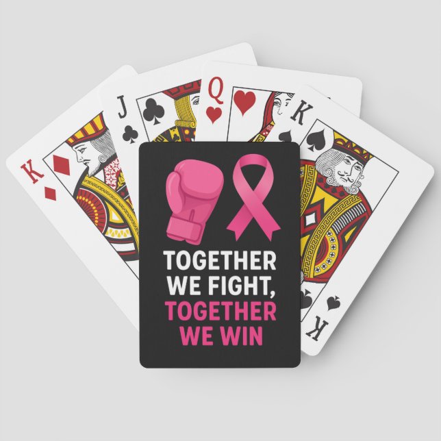 Pink Breast Cancer awareness Together We Fight  Playing Cards (Back)