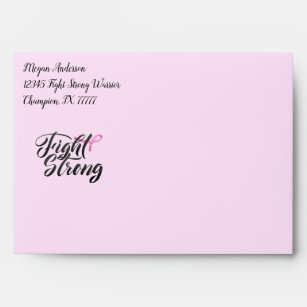 Pink Breast Cancer Fight Strong Envelope