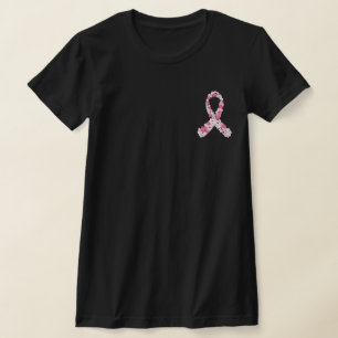 Pink Breast Cancer Flower Ribbon Customisable Year T-Shirt