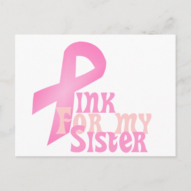 Pink Breast Cancer for Sister Postcard (Front)