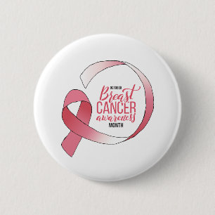 Pink Breast Cancer Ribbon Drawing BCA Month 6 Cm Round Badge