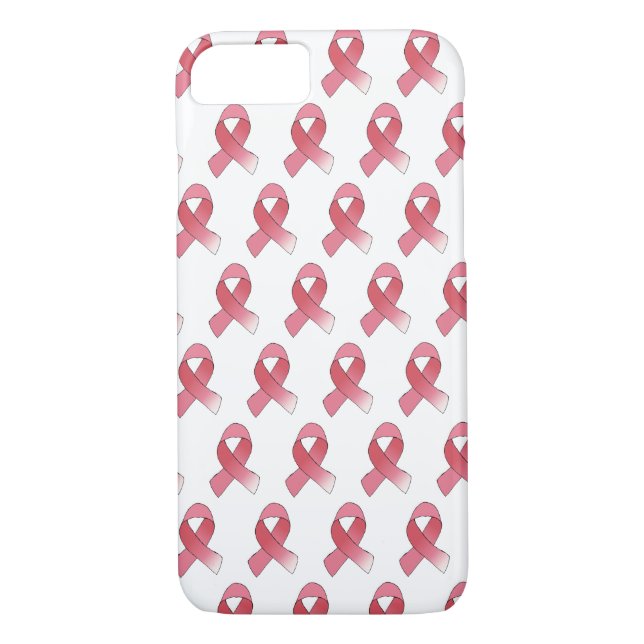Pink Breast Cancer Ribbon Drawing BCA Month Case-Mate iPhone Case (Back)