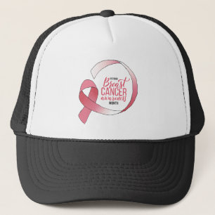 Pink Breast Cancer Ribbon Drawing BCA Month Trucker Hat