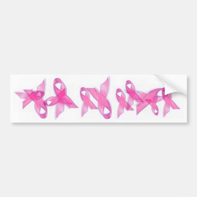 Pink Breast Cancer Ribbons Bumper Sticker (Front)