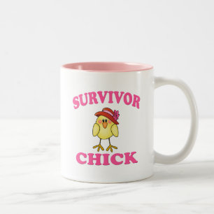 Pink  Breast Cancer Survivor Chick Two-Tone Coffee Mug