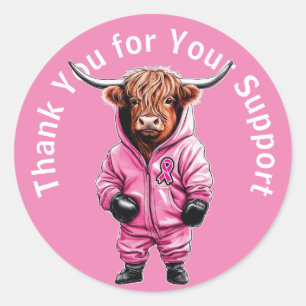 Pink Breast Cancer Thank You  Classic Round Sticker