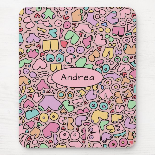 Pink breasts popular funny pattern mouse mat (Front)