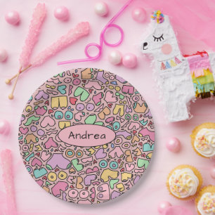 Pink breasts popular funny pattern paper plate