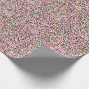 Pink breasts popular funny pattern wrapping paper