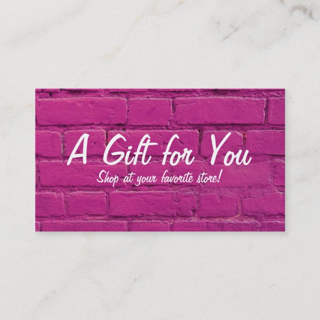 Pink Brick Gift Card (Front)
