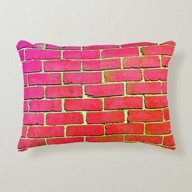 Pink Brick Wall Decorative Cushion (Front)