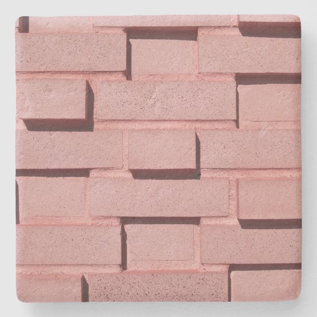Pink Brick Wall Square coaster (Front)