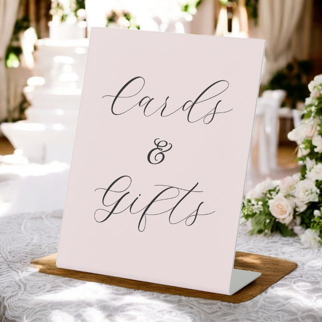 Pink Bridal Shower Cards Gifts  Pedestal Sign (Creator Uploaded)