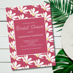 Pink Bridal Shower Floral Botanical Invitation