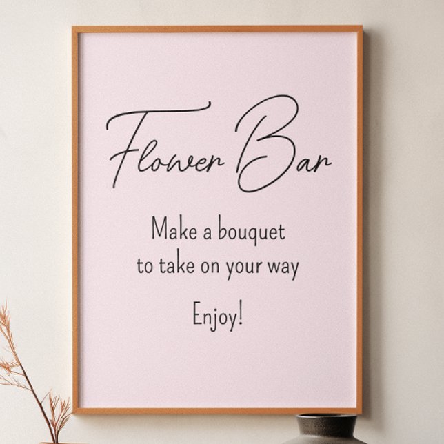 Pink Bridal Shower Flower Bar  Poster (Creator Uploaded)