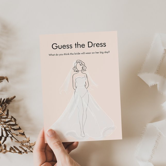 Pink Bridal Shower Guess the Dress Game Invitation (Creator Uploaded)