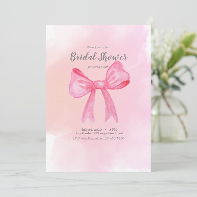 Pink Bridal Shower Invitation Bridgerton-inspired (Standing Front)