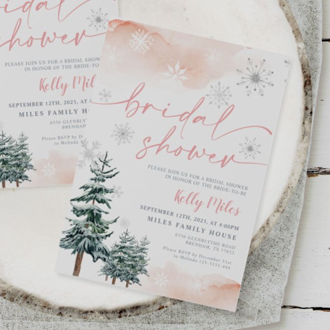 Pink Bridal Shower Invitation, Winter Bridal  Invitation (Creator Uploaded)