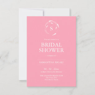 Pink Bridal Shower Invitation with QR Code