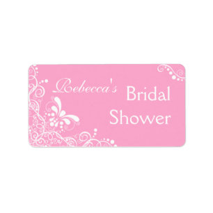 Pink Bridal Shower Labels