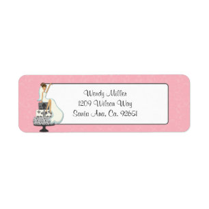 Pink Bridal Shower Return Address Labels