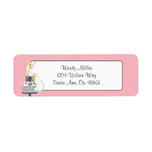 Pink Bridal Shower Return Address Labels