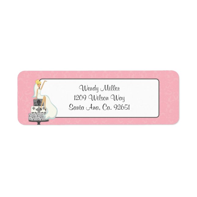 Pink Bridal Shower Return Address Labels (Front)
