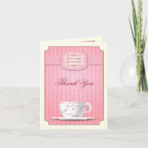 Pink Bridal Shower Tea Party Thank You