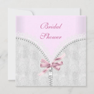 Pink Bridal Shower White Lace Corset Invitation