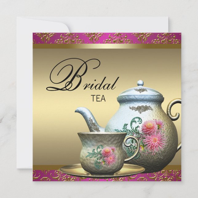 Pink Bridal Tea Party Invitation (Front)