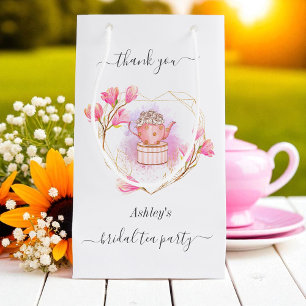 Pink Bridal Tea Party Watercolor Gift Bag
