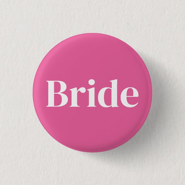 Pink Bride Bachelorette Party 3 Cm Round Badge (Front)